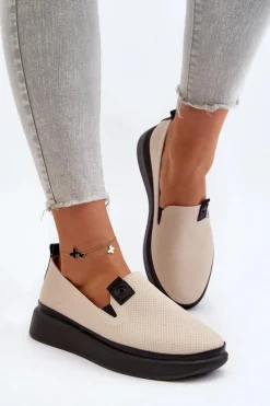 Damskie Buty damskie Vinceza Damskie Espadryle Skórzane Na Platformie Beżowe Tigera