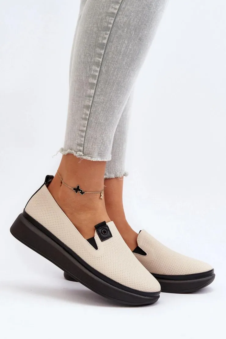 Damskie Buty damskie Vinceza Damskie Espadryle Skórzane Na Platformie Beżowe Tigera