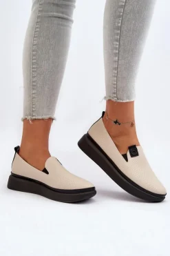 Damskie Buty damskie Vinceza Damskie Espadryle Skórzane Na Platformie Beżowe Tigera