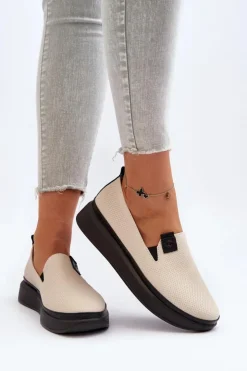 Damskie Buty damskie Vinceza Damskie Espadryle Skórzane Na Platformie Beżowe Tigera