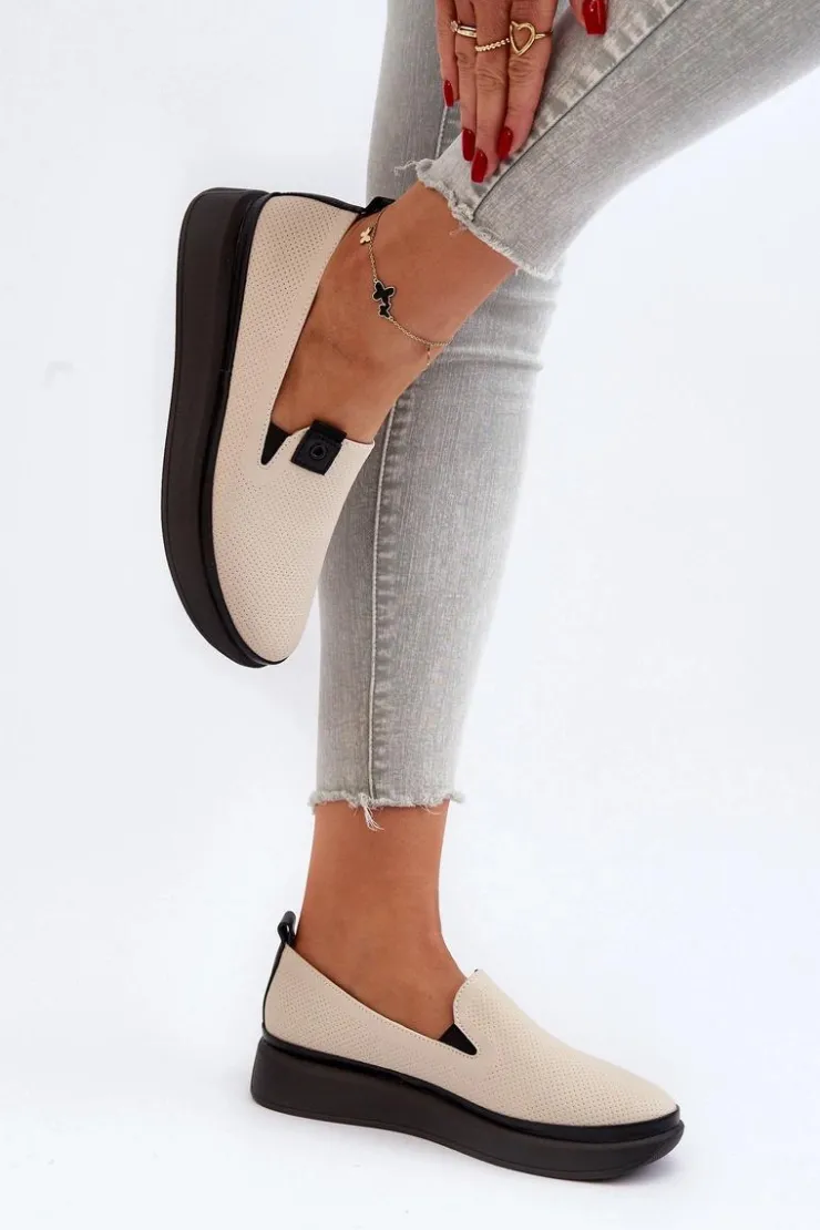 Damskie Buty damskie Vinceza Damskie Espadryle Skórzane Na Platformie Beżowe Tigera