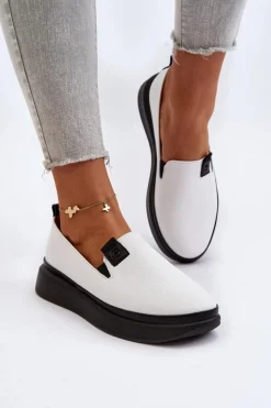 Buty damskie Vinceza Espadryle Na Platformie*Damskie Espadryle Skórzane Na Platformie Białe Tigera