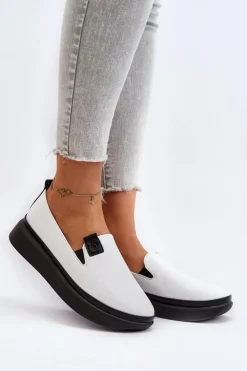 Buty damskie Vinceza Espadryle Na Platformie*Damskie Espadryle Skórzane Na Platformie Białe Tigera