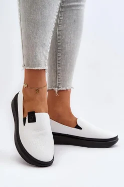 Buty damskie Vinceza Espadryle Na Platformie*Damskie Espadryle Skórzane Na Platformie Białe Tigera