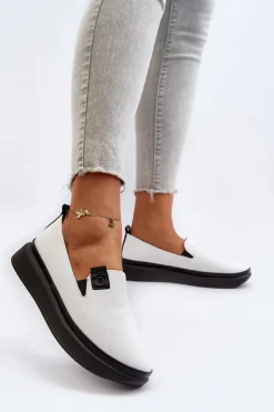 Buty damskie Vinceza Espadryle Na Platformie*Damskie Espadryle Skórzane Na Platformie Białe Tigera