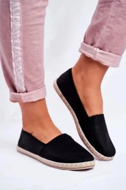 Damskie Evento Damskie Espadryle Wsuwane Czarne Lapu Lapu