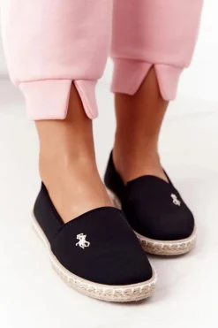 Discount Boto Damskie Espadryle Wsuwane Czarne Reyna