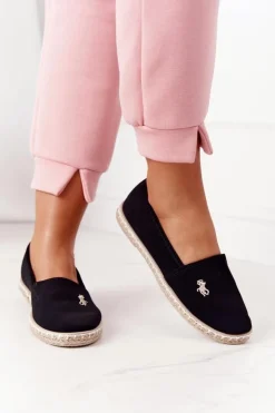 Discount Boto Damskie Espadryle Wsuwane Czarne Reyna