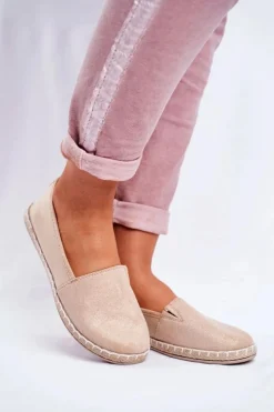 Hot Evento Damskie Espadryle Wsuwane Beżowe Lapu Lapu