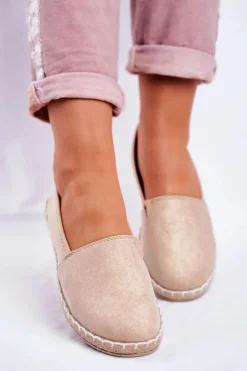 Hot Evento Damskie Espadryle Wsuwane Beżowe Lapu Lapu