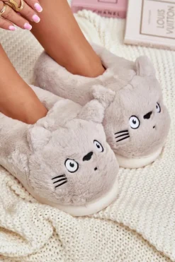 Damskie Boto Damskie Futrzane Kapcie Kotki Beżowe Iriviane