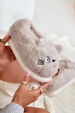 Damskie Boto Damskie Futrzane Kapcie Kotki Beżowe Iriviane