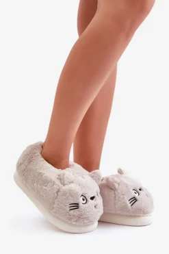 Damskie Boto Damskie Futrzane Kapcie Kotki Beżowe Iriviane