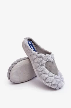 Best INBLU Damskie Futrzane Obuwie Domowe Kapcie EC000099 Szare