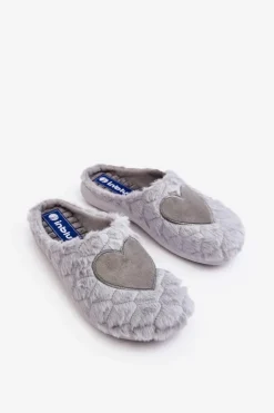 Best INBLU Damskie Futrzane Obuwie Domowe Kapcie EC000099 Szare