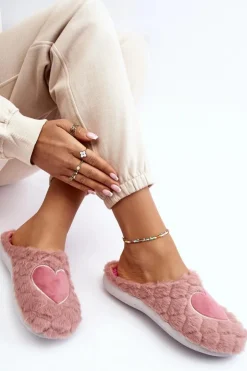 INBLU Kapcie Klasyczne|Klapki Damskie Klasyczne*Damskie Futrzane Obuwie Domowe Kapcie EC000099 Różowe