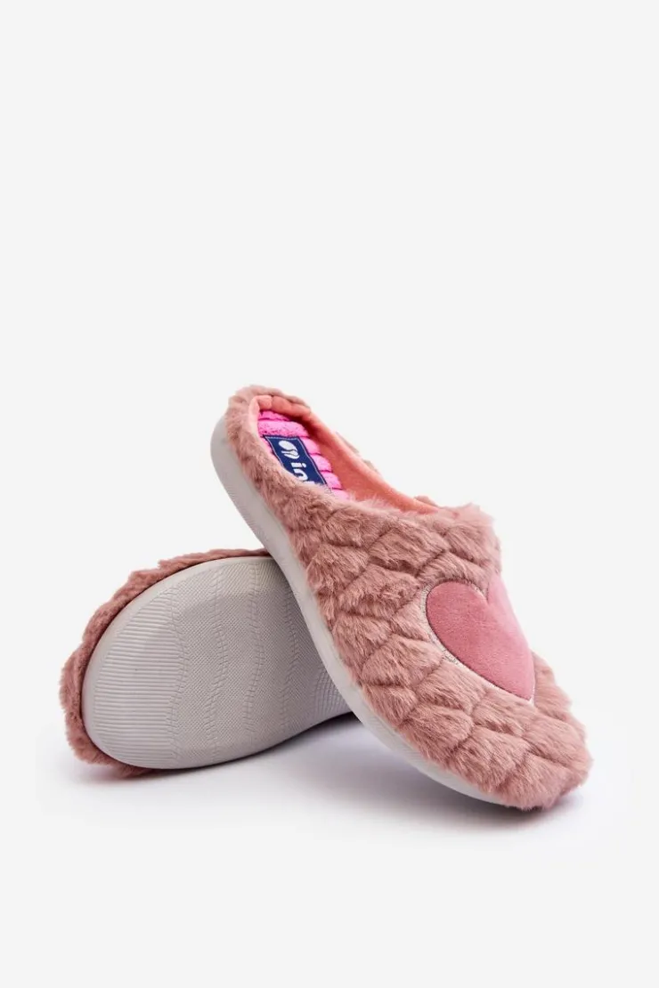 INBLU Kapcie Klasyczne|Klapki Damskie Klasyczne*Damskie Futrzane Obuwie Domowe Kapcie EC000099 Różowe