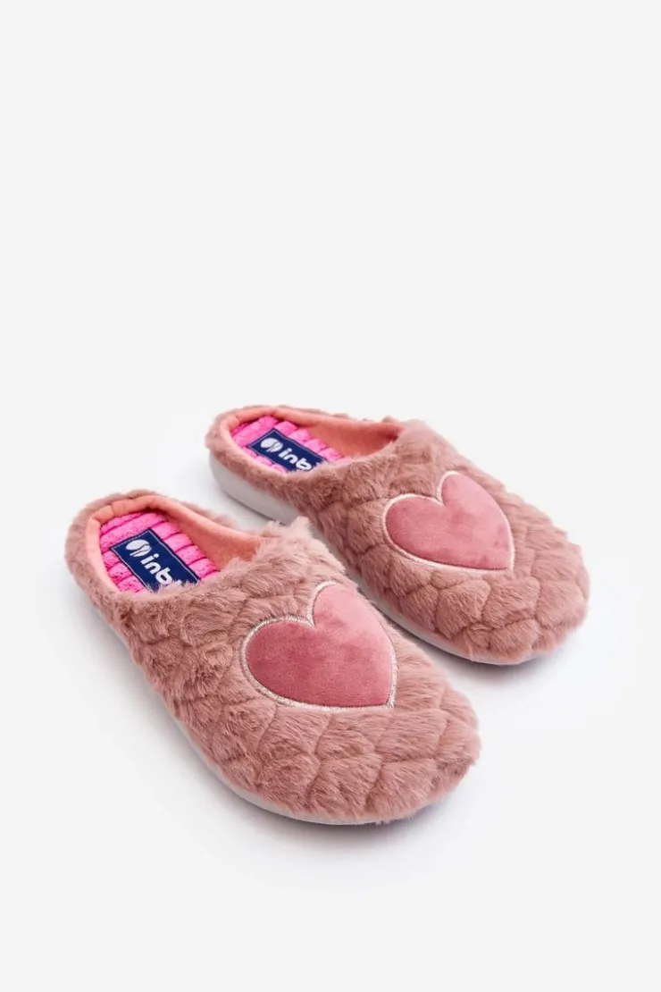 INBLU Kapcie Klasyczne|Klapki Damskie Klasyczne*Damskie Futrzane Obuwie Domowe Kapcie EC000099 Różowe