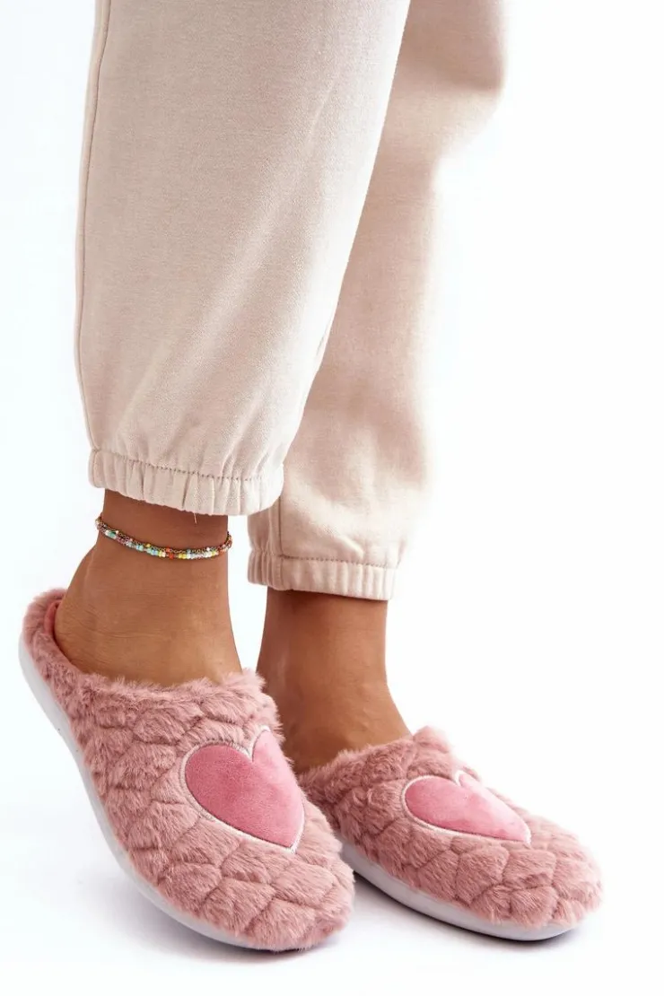INBLU Kapcie Klasyczne|Klapki Damskie Klasyczne*Damskie Futrzane Obuwie Domowe Kapcie EC000099 Różowe