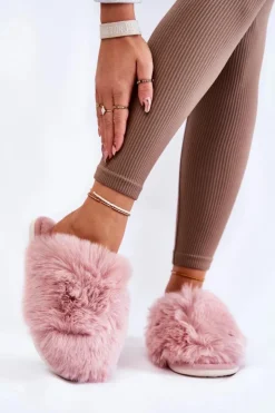 Boto Kapcie Klasyczne*Damskie Futrzane Papcie Różowe Sheryl