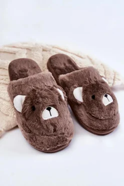 Online Boto Damskie Futrzane Papcie Z Misiem Brązowe Solly