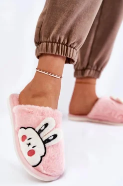 Damskie Boto Damskie Futrzane Papcie Z Królikiem Jasnoróżowe Trisha