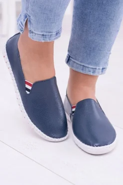 Boto Półbuty Skórzane|Mokasyny Damskie Skórzane*Damskie Granatowe Skórzane Tenisówki Bellara