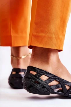 Boto Baleriny Klasyczne*Damskie Gumowe Baleriny Czarne Indila