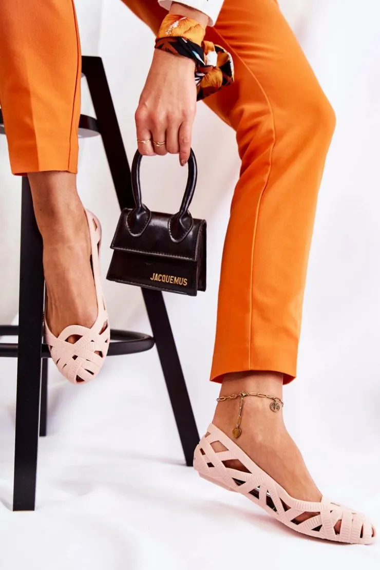 Damskie Boto Damskie Gumowe Baleriny Nude Indila