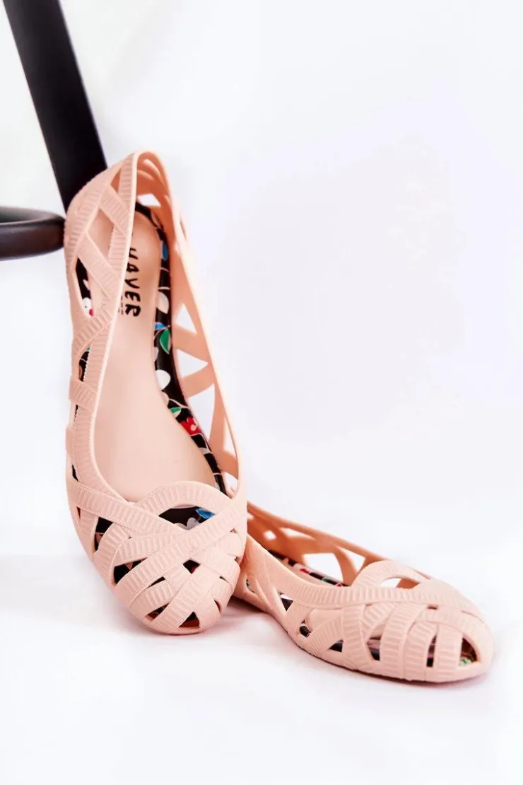 Damskie Boto Damskie Gumowe Baleriny Nude Indila