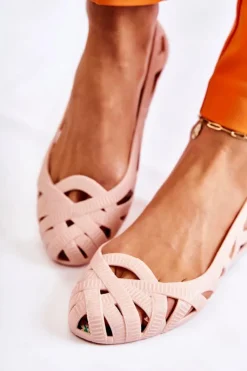 Damskie Boto Damskie Gumowe Baleriny Nude Indila