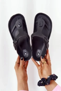 Evento Klapki Damskie Japonki|Klapki Damskie Klasyczne*Damskie Gumowe Klapki Japonki Czarne Alma