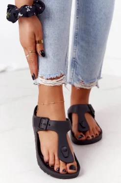 Evento Klapki Damskie Japonki|Klapki Damskie Klasyczne*Damskie Gumowe Klapki Japonki Czarne Alma