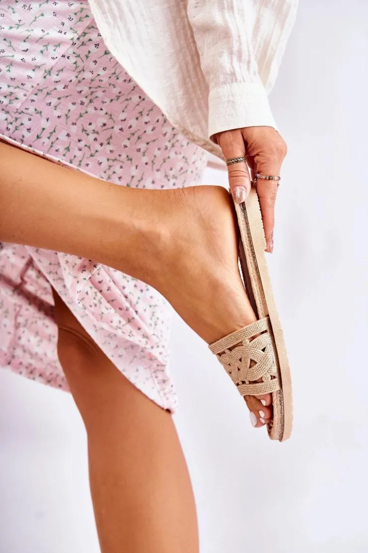 Damskie Boto Damskie Gumowe Klapki Złote Charis