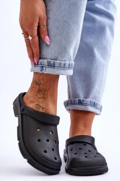 Outlet Boto Damskie Gumowe Kroksy Czarne Rabios Czarny