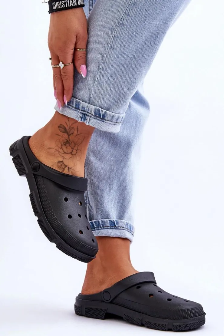 Outlet Boto Damskie Gumowe Kroksy Czarne Rabios Czarny