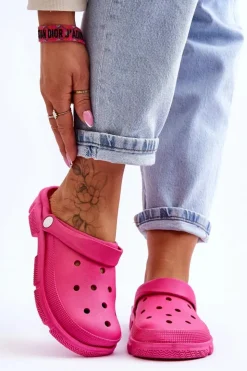 Boto Klapki Damskie Klasyczne*Damskie Gumowe Kroksy Fuksja Rabios Różowy