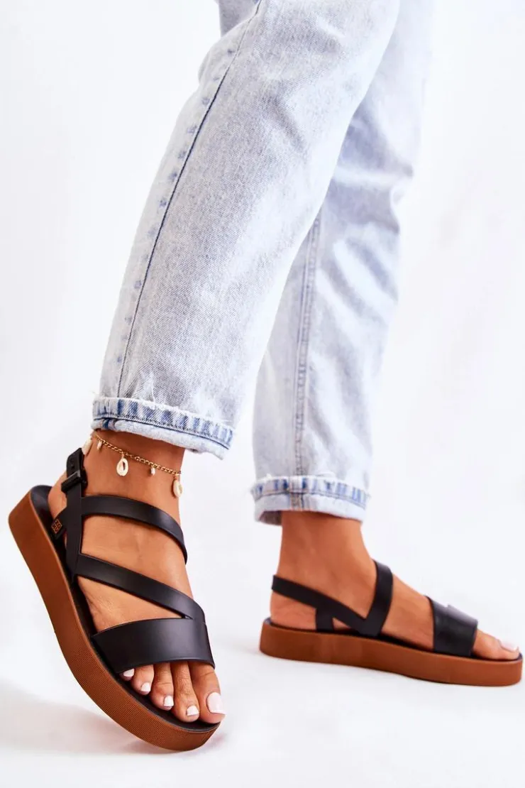 ZAXY Sandały Gumowe|Sandały Płaskie*Damskie Gumowe Sandały JJ285052 Czarne