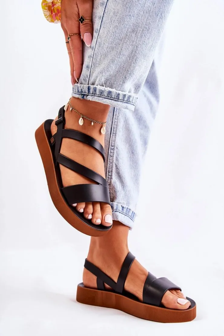 ZAXY Sandały Gumowe|Sandały Płaskie*Damskie Gumowe Sandały JJ285052 Czarne