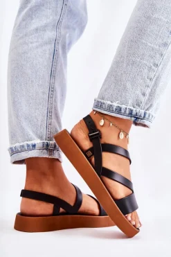 ZAXY Sandały Gumowe|Sandały Płaskie*Damskie Gumowe Sandały JJ285052 Czarne