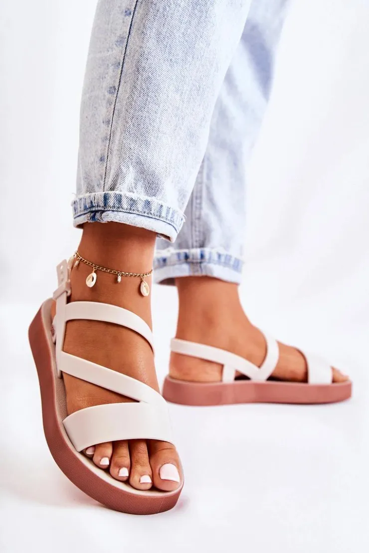 Damskie ZAXY Damskie Gumowe Sandały JJ285053 Białe