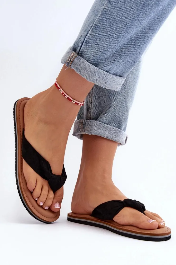 Damskie Big Star Shoes Damskie Japonki Big Star LL274625 Czarne