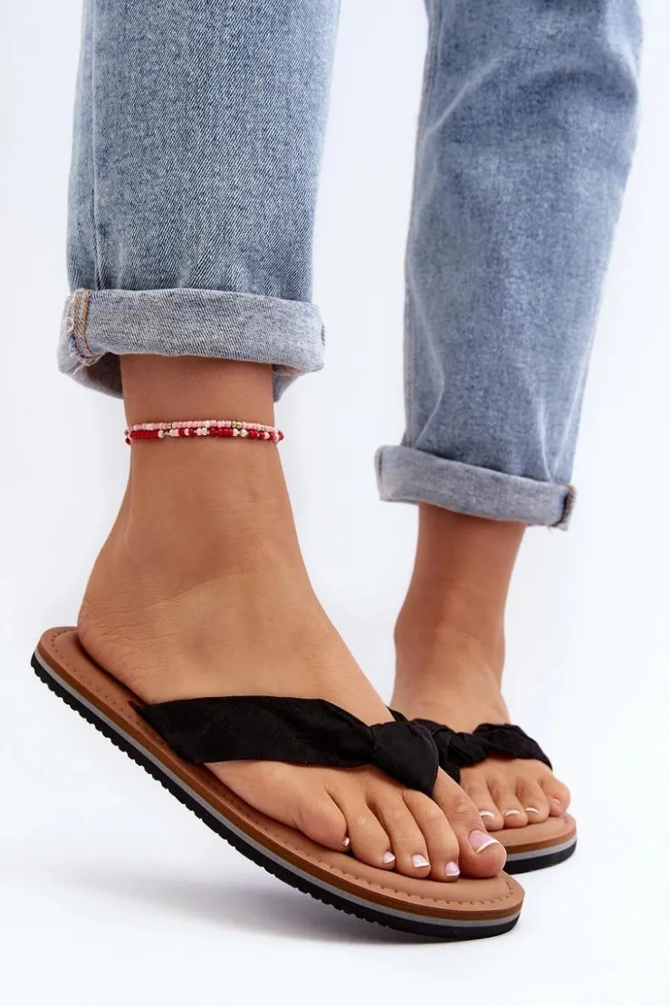 Damskie Big Star Shoes Damskie Japonki Big Star LL274625 Czarne