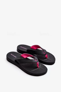 Damskie 4F Damskie Japonki Klapki SS23FFLIF061-21S Czarno-Różowe