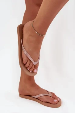 Damskie 4F Damskie Japonki Klapki MM00FFLIF018-82S Jasnobrązowe