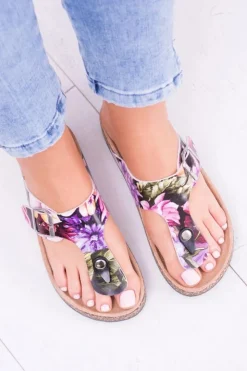 Boto Klapki Korkowe|Klapki Damskie Japonki*Damskie Japonki Klapki na Korku W Kwiaty Florines