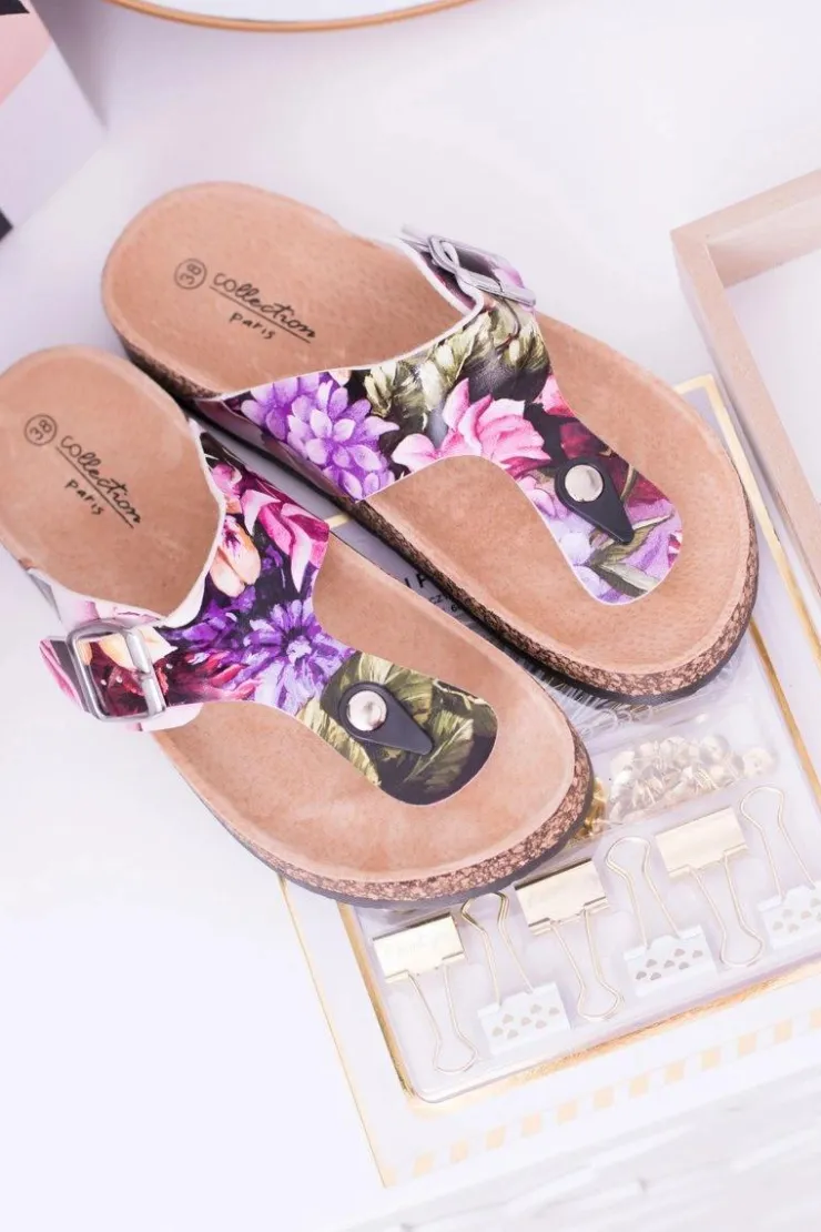 Boto Klapki Korkowe|Klapki Damskie Japonki*Damskie Japonki Klapki na Korku W Kwiaty Florines