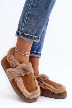 Best Boto Damskie Kapcie Z Futerkiem Camel Sailey