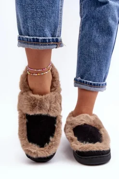 Hot Boto Damskie Kapcie Z Futerkiem Czarne Sailey