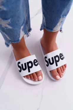 Boto Klapki Sportowe|Klapki Damskie Klasyczne*Damskie Klapki Białe Super Losaria